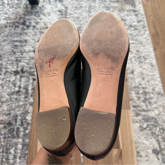 *SOLD* J.Crew Women's Ballet Leather Flats with Cap Tie in Black & Tan US 10 - Picture 12 of 12
